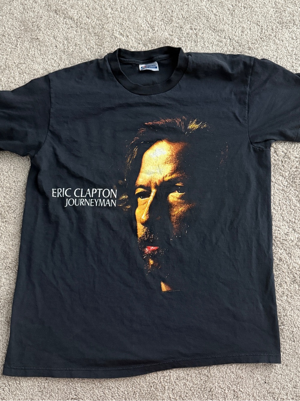 Vintage 1990 Eric Clapton Journeyman Tour Tee USA Single Stitch Size L 20.5x26